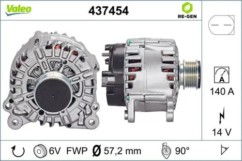 Alternator with freewheel belt