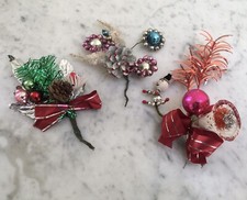 Vintage 1950s Christmas Decorations Mercury Glass details