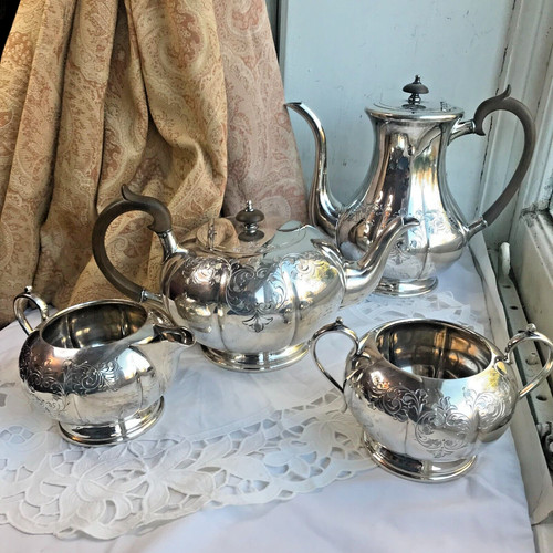 Victorian silver plated teapot - victorian,