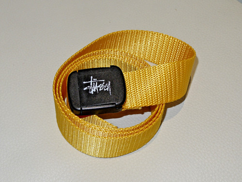 Stussy webbed yellow belt - stussy, yellow.