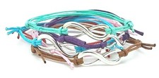 Silver infinity charm waxed - charm,