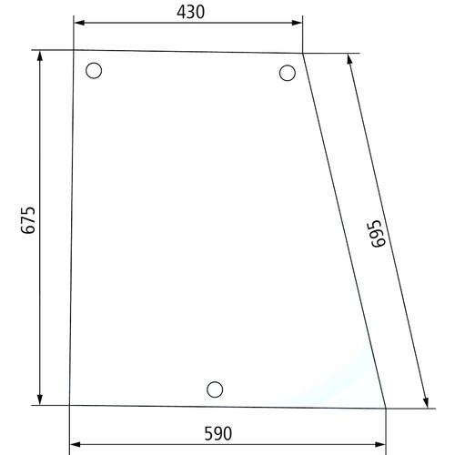 Side window glass - r/h,