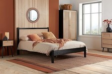 Birlea Croxley Rattan Double size Bed Black Oak