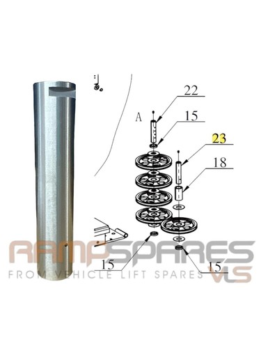 Rotary post lift - post, under