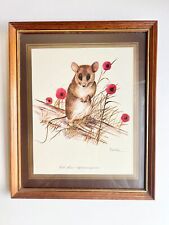 Vintage Joel Kirk Signed Field Mouse Sylvaemus Mystacinus Framed Print 1980s