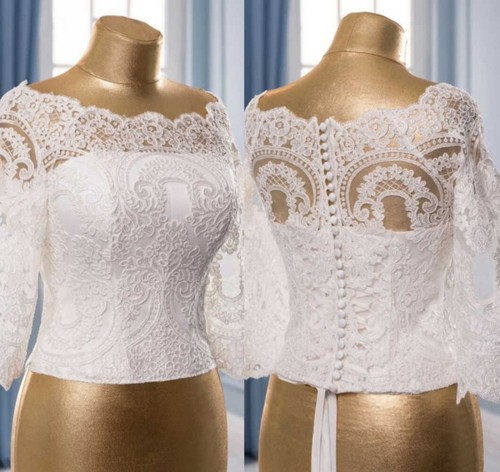 Lace appliques bridal jacket - appliques,