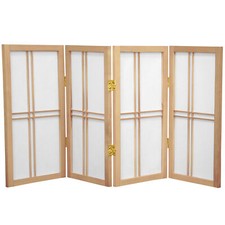2 ft. Short Desktop Double Cross Shoji Screen - Natural - 4 Panels