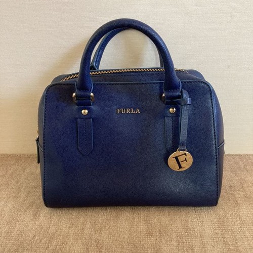 Furla navy saffiano - saffiano, leather