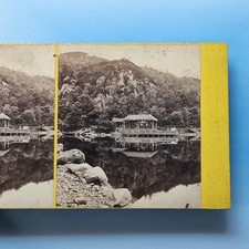 Loch Katrine Stereoview C1870 Real Photo Scotland Boat Landing Pier By Wilson