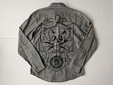 Ed Hardy Sequin Skull Shirt “Panthers of Hollywood” Vintage Men's Size Medium