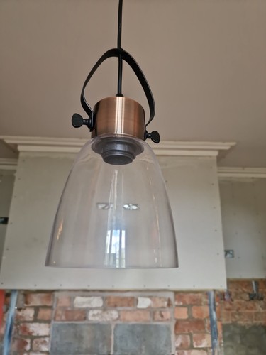 Copper and glass pendant light - pendant,