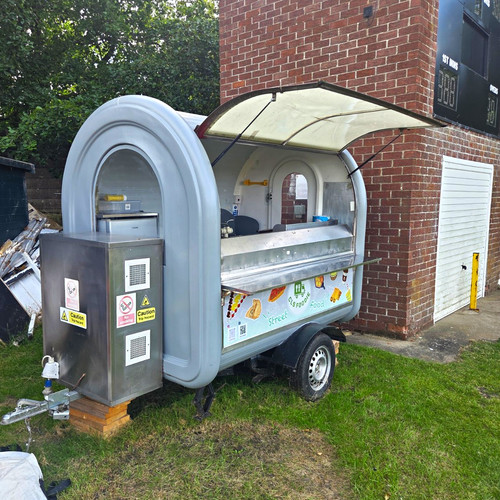 Street food trailer serving - trailer,