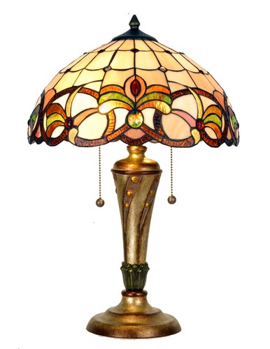 Large tiffany style table - tiffany, lamp