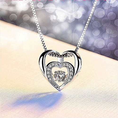 Ladies heart crystal pendant - ladies,