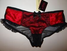 Bnwt La Senza 8 10 12 14 16 18 Shorts Red Silk Black Lace