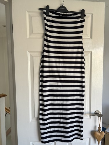 Strapless navy white striped - strapless,