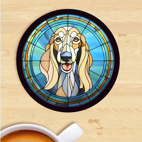 Pet dog coaster - pet, glass