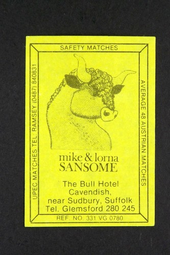 Matchbox label pub - the, bull
