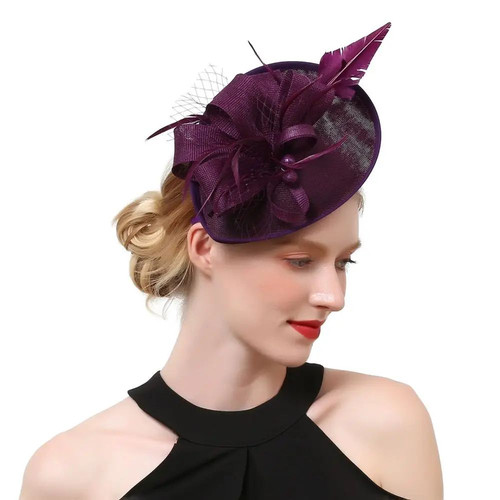 Big saucer sinamay headband - sinamay, on