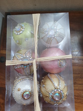 6 X Multi Design & Colour Golden Jewelled Faberge Decorative Eggs 5"