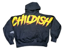 CHILDISH FLAME  Black Oversized Designer Hoodie TGF Bro Heavyweight SMALL Used