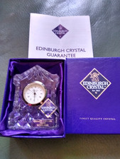 Lovely small Edinburgh Cut Glass Crystal Beside Clock