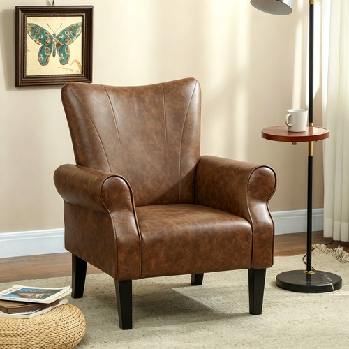 Upholstered accent chair with - accent,