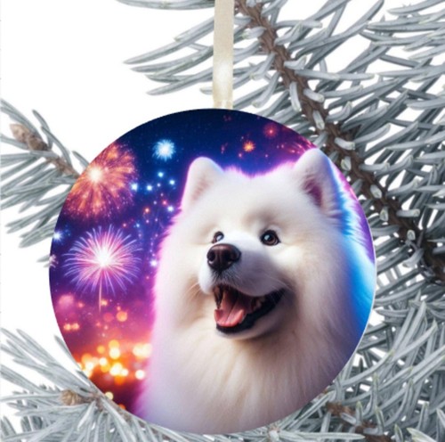 Samoyed dog hanging bauble - samoyed,