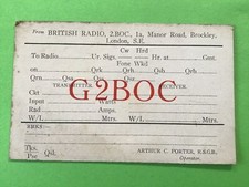 British Radio QSL Card G2 BOC