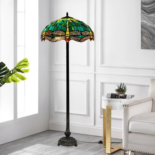 Green tiffany floor lamp - tiffany,