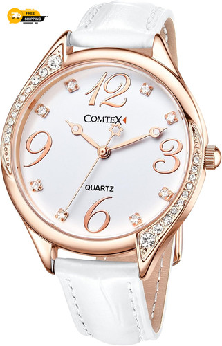 Comtex ladies watch - ladies, white