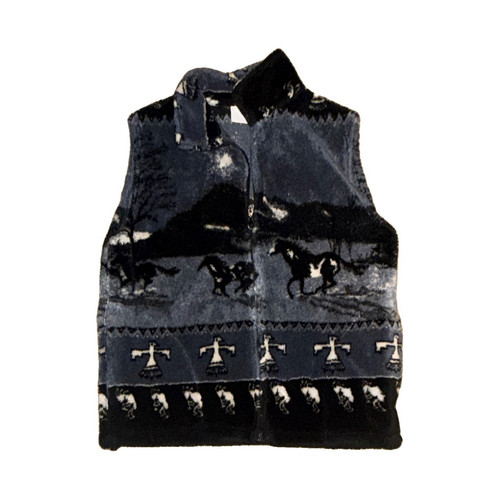 Patterned vintage sherpa vest - vintage,