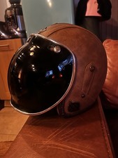 VOSS Original Helmet -Leather SMALL Open Face Helmet With Goggle Mask BNWT