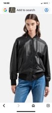 River Island Women's new Black Faux Leather Fashion College Baseball Jacket