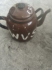 Brown Enamel Teapot Vintage