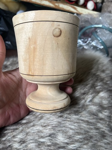 Hand turnt wooden goblet - hand,