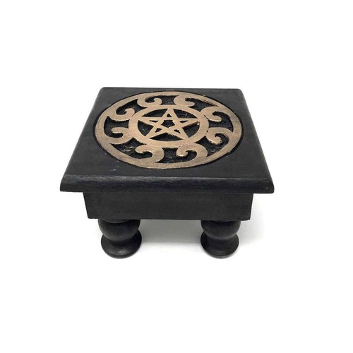 Mini wooden pentacle altar - wooden,