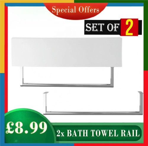 Bath towel rail chrome - 2x,