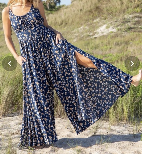 Natural life navy blue floral - navy,
