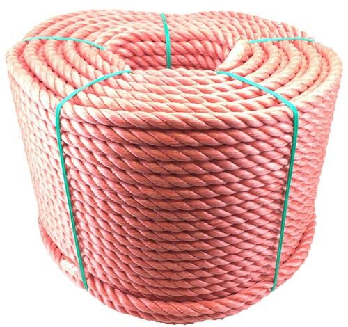 Red polypropylene rope - red, poly