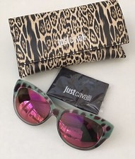Roberto Cavalli Funky Pink Mirrored Leopard Print Women's Sunglasses