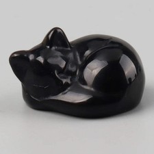 Crystal Sleeping Cat Figurines
