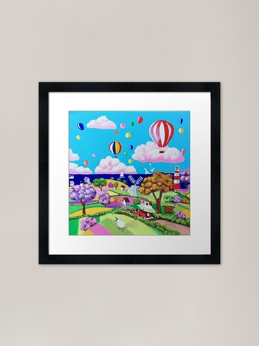 Folk art painting happy - folk,