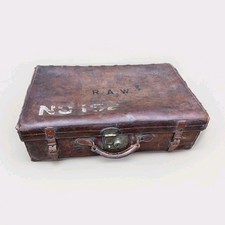 Antique leather suitcase brown - antique,