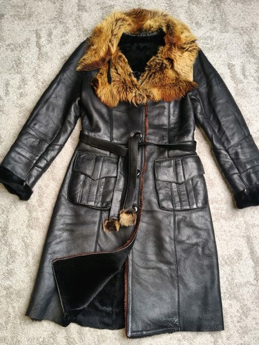 Real leather belted - , sheepskin