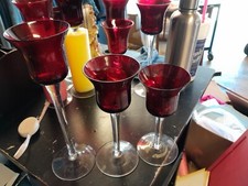 Ruby red tulip shaped candle - ruby,