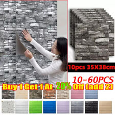 60PCS Stick On Tiles Self Adhesive Kitchen Bathroom·3D Wall Sticker Tiles Decors