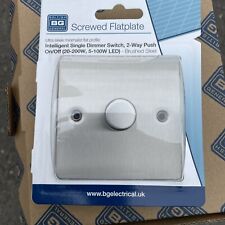 2 Way Push Single Dimmer Switch Brushed Steel Chrome LED