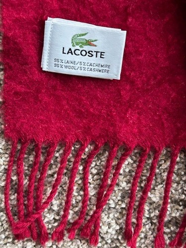Lacoste deep red scarf - lacoste,