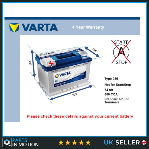 Car battery e12 varta 096r - car,